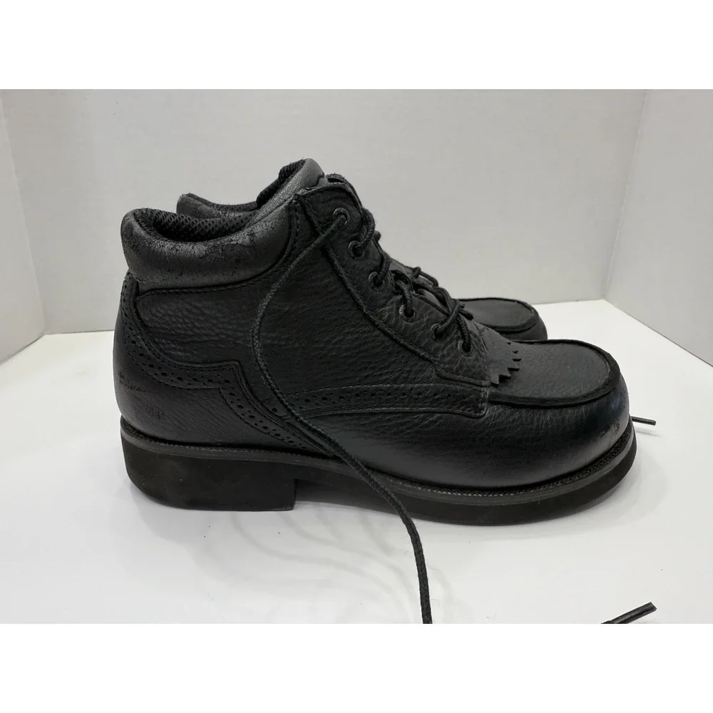 Twisted X Mens Size 9 Chuck Up Boots Black Leather lace up square soft toe work